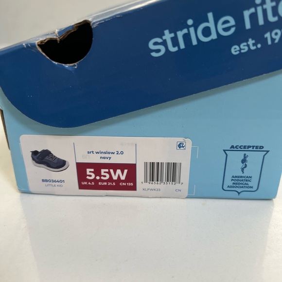 Stride Rite WIDE Navy and Gray Toddlers Kids Sneakers - Picture 4 of 4